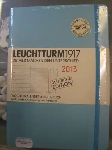 LEUCHTTURM 1917 - Wochenkalender und Notizbuch für 2013 
Kalender, Umschlagfarbe: türkies