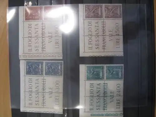 Vatikan, Vatican : Freimarken Dauerserie von 1966, Die Arbeit des Menschen; Komplette Serie von 12 Werten, inclusive der Eilmarken, Michel-Nr. 490 - 501 **
Besonderheit: Jeweils mit kompletten Textfeld als 6er-Block