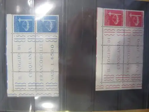 Vatican, Vatikan Freimarken, Dauerserie 3. Weltkongress 1967,
Michel-Nr. 531-32 **
Besonderheit: im 8er-Block mit Textfeldmarken