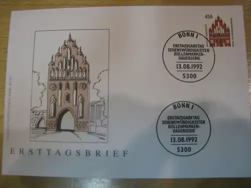 Ersttagsbrief Künstler- Ersttagsbrief FDC der Deutsche Postphilatelie: Sehenswürdigkeiten Neubrandenburg