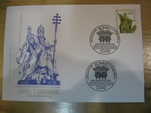 Ersttagsbrief Künstler- Ersttagsbrief FDC der Deutsche Postphilatelie: 300. Geburtstag Egid Quirin Asam