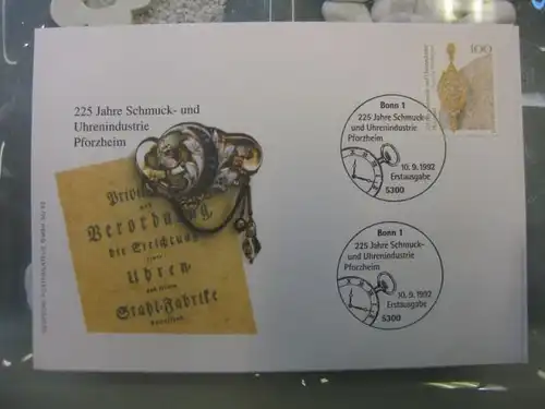 Ersttagsbrief Künstler- Ersttagsbrief FDC der Deutsche Postphilatelie: Schmuck- und Uhrenindustrie in Pforzheim