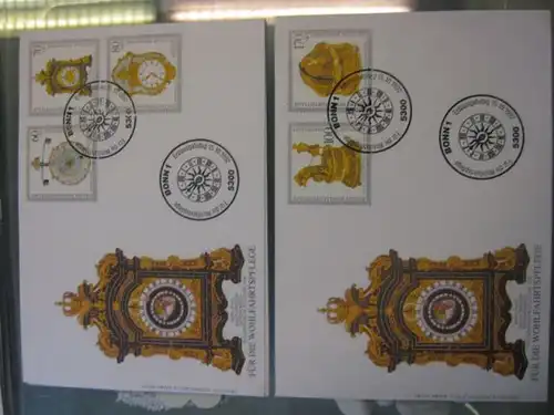 Ersttagsbrief Künstler- Ersttagsbrief FDC der Deutsche Postphilatelie: Wohlfahrtsmarken 1992; Alte Uhren