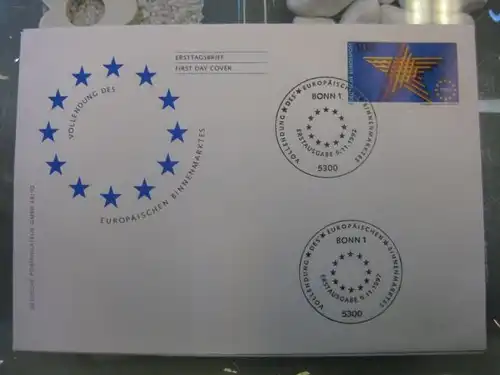 Ersttagsbrief Künstler- Ersttagsbrief FDC der Deutsche Postphilatelie: Vollendung des Europäischen Binnenmarktes