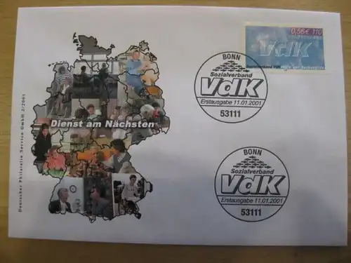 Ersttagsbrief Künstler- Ersttagsbrief FDC der Deutsche Postphilatelie: VdK