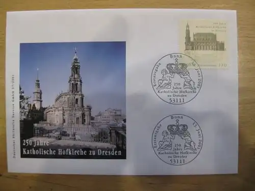 Ersttagsbrief Künstler- Ersttagsbrief FDC der Deutsche Postphilatelie: Hofkirche zu Dresden