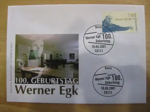 Ersttagsbrief Künstler- Ersttagsbrief FDC der Deutsche Postphilatelie: Werner Egk