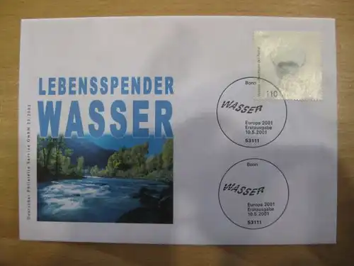 Ersttagsbrief Künstler- Ersttagsbrief FDC der Deutsche Postphilatelie:Wasser
