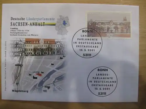 Ersttagsbrief Künstler- Ersttagsbrief FDC der Deutsche Postphilatelie: Länderparlament Sachsen-Anhalt