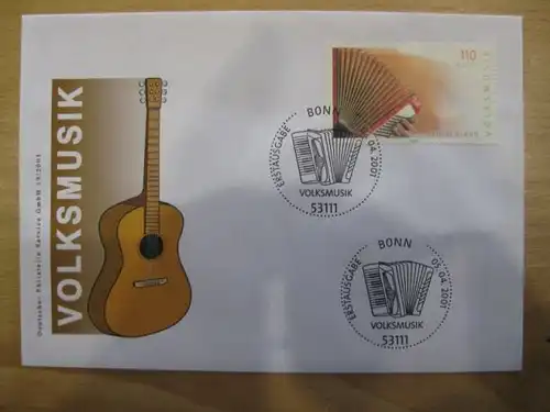 Ersttagsbrief Künstler- Ersttagsbrief FDC der Deutsche Postphilatelie: Volksmusik