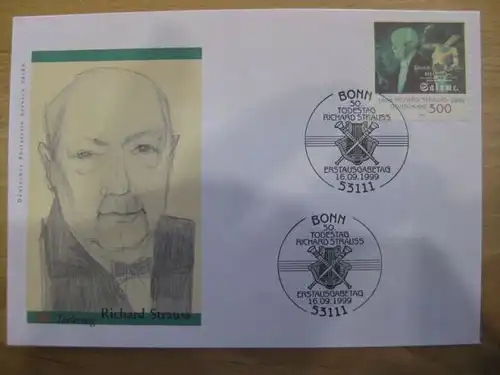 Ersttagsbrief Künstler- Ersttagsbrief FDC der Deutsche Postphilatelie: Richard Strauss