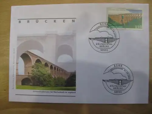 Ersttagsbrief Künstler- Ersttagsbrief FDC der Deutsche Postphilatelie: Brücken, Göltzschtalbrücke