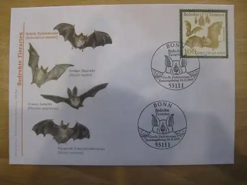 Ersttagsbrief Künstler- Ersttagsbrief FDC der Deutsche Postphilatelie: Bedrohte Tierarten