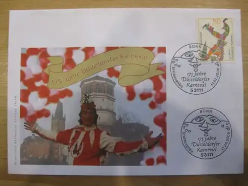 Ersttagsbrief Künstler- Ersttagsbrief FDC der Deutsche Postphilatelie: Düsseldorfer Karneval