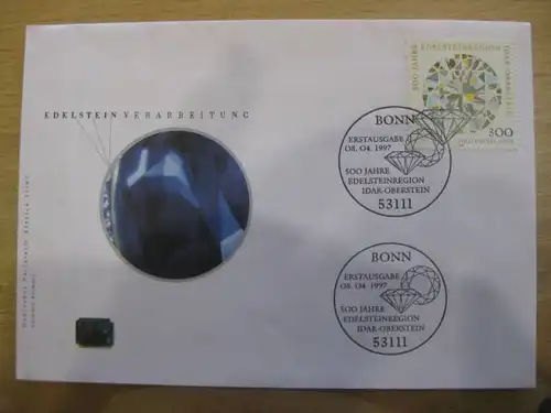 Ersttagsbrief Künstler- Ersttagsbrief FDC der Deutsche Postphilatelie: Edelsteinregion Idar-Oberstein