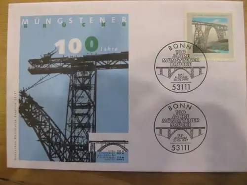 Ersttagsbrief Künstler- Ersttagsbrief FDC der Deutsche Postphilatelie: Müngstener Brücke