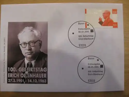 Ersttagsbrief Künstler- Ersttagsbrief FDC der Deutsche Postphilatelie:Ollenhauer