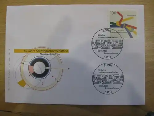 Ersttagsbrief Künstler- Ersttagsbrief FDC der Deutsche Postphilatelie:Städtepartnerschaften