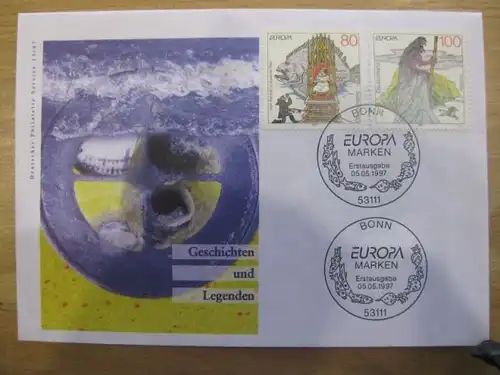 Ersttagsbrief Künstler- Ersttagsbrief FDC der Deutsche Postphilatelie:EUROPA-Marken 1997