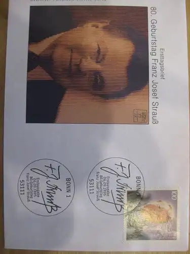 Ersttagsbrief Künstler- Ersttagsbrief FDC der Deutsche Postphilatelie:Strauß