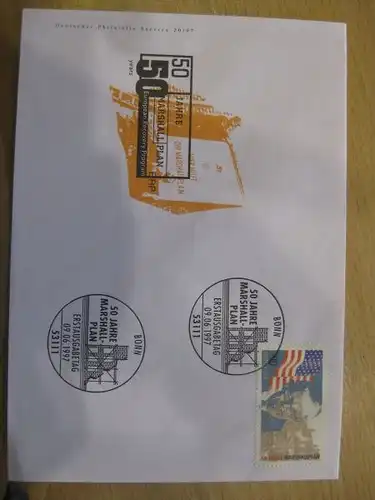 Ersttagsbrief Künstler- Ersttagsbrief FDC der Deutsche Postphilatelie:Marshallplan