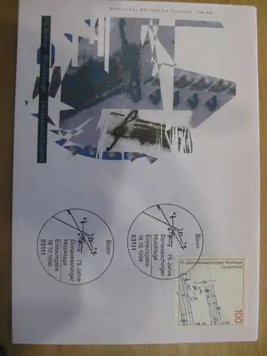 Ersttagsbrief Künstler- Ersttagsbrief FDC der Deutsche Postphilatelie:Donaueschinger Musiktage
