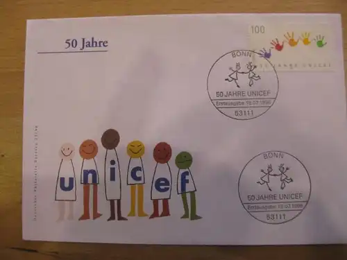 Ersttagsbrief Künstler- Ersttagsbrief FDC der Deutsche Postphilatelie: UNICEF