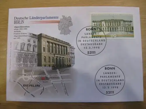 Ersttagsbrief Künstler- Ersttagsbrief FDC der Deutsche Postphilatelie: Länderparlamente: Berlin