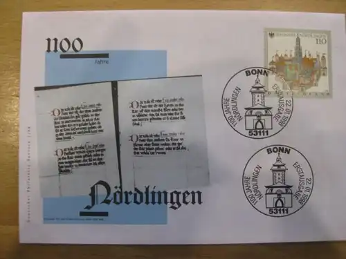 Ersttagsbrief Künstler- Ersttagsbrief FDC der Deutsche Postphilatelie: Nördlingen