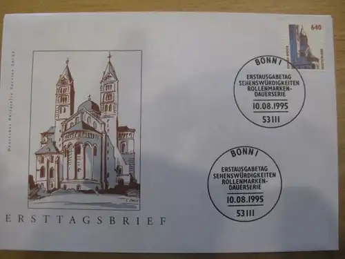 Ersttagsbrief Künstler- Ersttagsbrief FDC der Deutsche Postphilatelie: Sehenswürdigkeiten 
