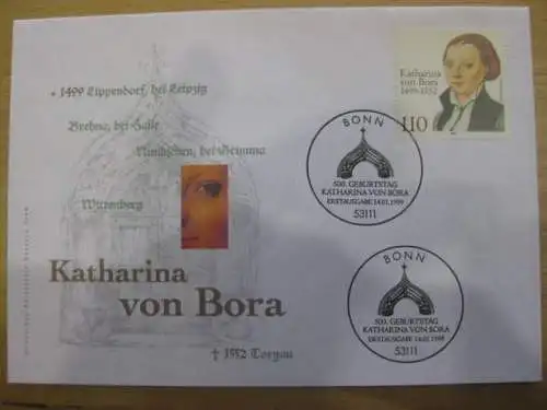 Ersttagsbrief Künstler- Ersttagsbrief FDC der Deutsche Postphilatelie: Katharina von Bora