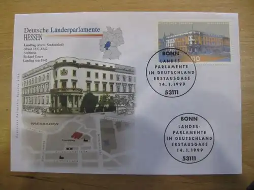 Ersttagsbrief Künstler- Ersttagsbrief FDC der Deutsche Postphilatelie: Länderparlamente : Hessen
