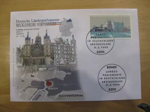 Ersttagsbrief Künstler- Ersttagsbrief FDC der Deutsche Postphilatelie: Länderparlamente : Mecklenburg-Vorpommern