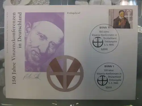 Ersttagsbrief Künstler- Ersttagsbrief FDC der Deutsche Postphilatelie:Vinzenzkonferenzen