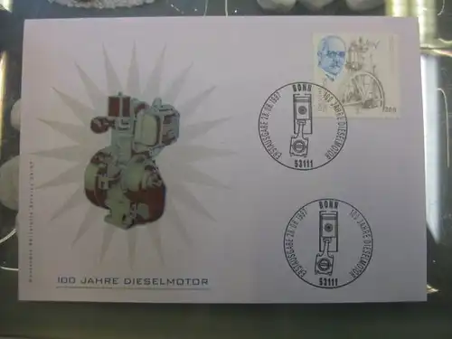 Ersttagsbrief Künstler- Ersttagsbrief FDC der Deutsche Postphilatelie: Dieselmotor