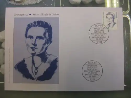 Ersttagsbrief Künstler- Ersttagsbrief FDC der Deutsche Postphilatelie: Frauen: Marie-Elisabeth Lüders