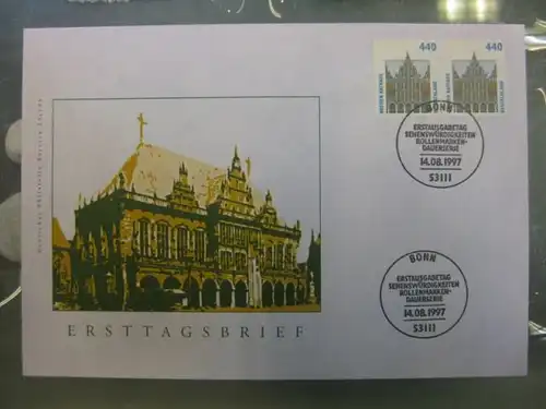 Ersttagsbrief Künstler- Ersttagsbrief FDC der Deutsche Postphilatelie: Sehenswürdigkeiten 