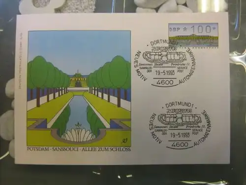 Ersttagsbrief Künstler- Ersttagsbrief FDC der Deutsche Postphilatelie: ATM Automatenmarken 1993