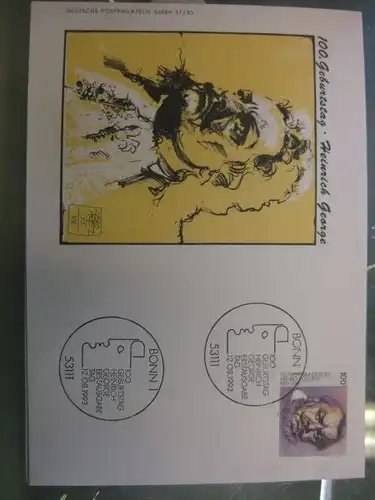 Ersttagsbrief Künstler- Ersttagsbrief FDC der Deutsche Postphilatelie: Heinrich George