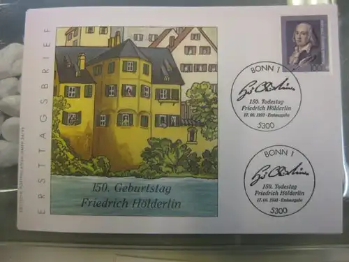 Ersttagsbrief Künstler- Ersttagsbrief FDC der Deutsche Postphilatelie: Hölderlin