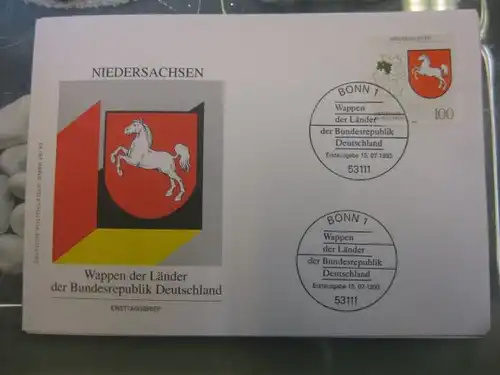 Ersttagsbrief Künstler- Ersttagsbrief FDC der Deutsche Postphilatelie: Wappen der Länder: Niedersachsen