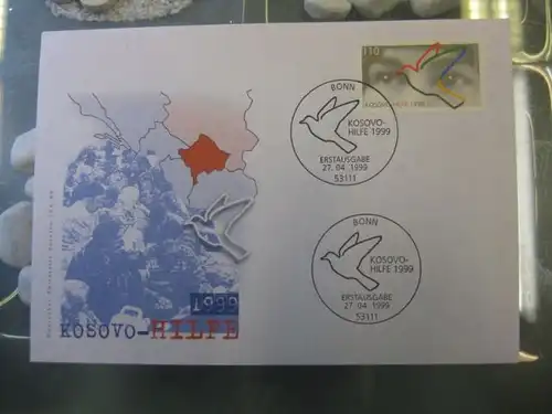 Ersttagsbrief Künstler- Ersttagsbrief FDC der Deutsche Postphilatelie: Kosovo-Hilfe