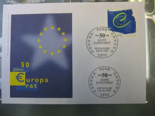 Ersttagsbrief Künstler- Ersttagsbrief FDC der Deutsche Postphilatelie: EUROPA-Rat