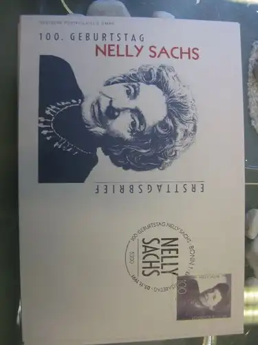Ersttagsbrief Künstler- Ersttagsbrief FDC der Deutsche Postphilatelie: Nelly Sachs
