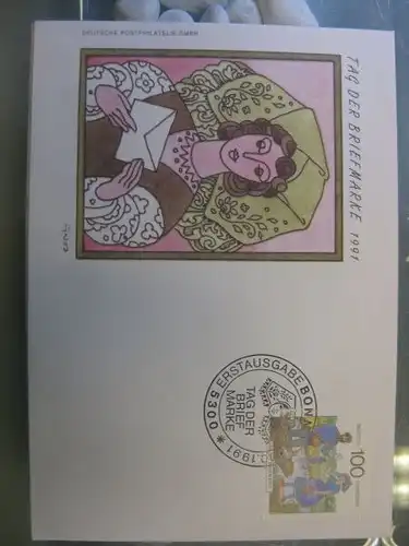 Ersttagsbrief Künstler- Ersttagsbrief FDC der Deutsche Postphilatelie: Tag der Briefmarke 1991