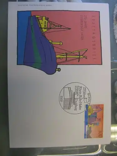 Ersttagsbrief Künstler- Ersttagsbrief FDC der Deutsche Postphilatelie: Rhein-Ruhr-Hafen Duisburg