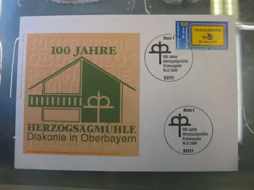 Ersttagsbrief Künstler- Ersttagsbrief FDC der Deutsche Postphilatelie: Herzogsägmühle