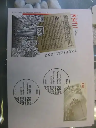 Ersttagsbrief Künstler- Ersttagsbrief FDC der Deutsche Postphilatelie: Tageszeitung