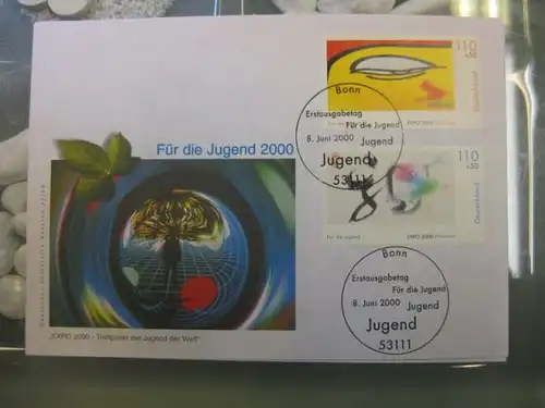 Ersttagsbrief Künstler- Ersttagsbrief FDC der Deutsche Postphilatelie: Für die Jugend Jugendmarken 2000