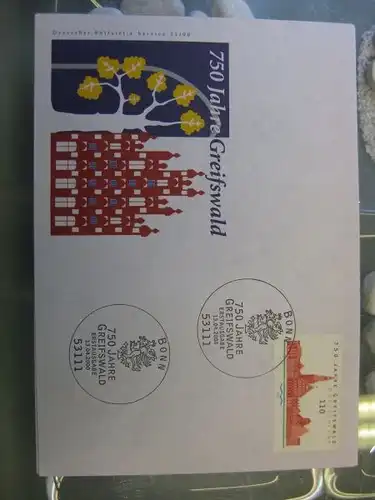 Ersttagsbrief Künstler- Ersttagsbrief FDC der Deutsche Postphilatelie: Greifswald